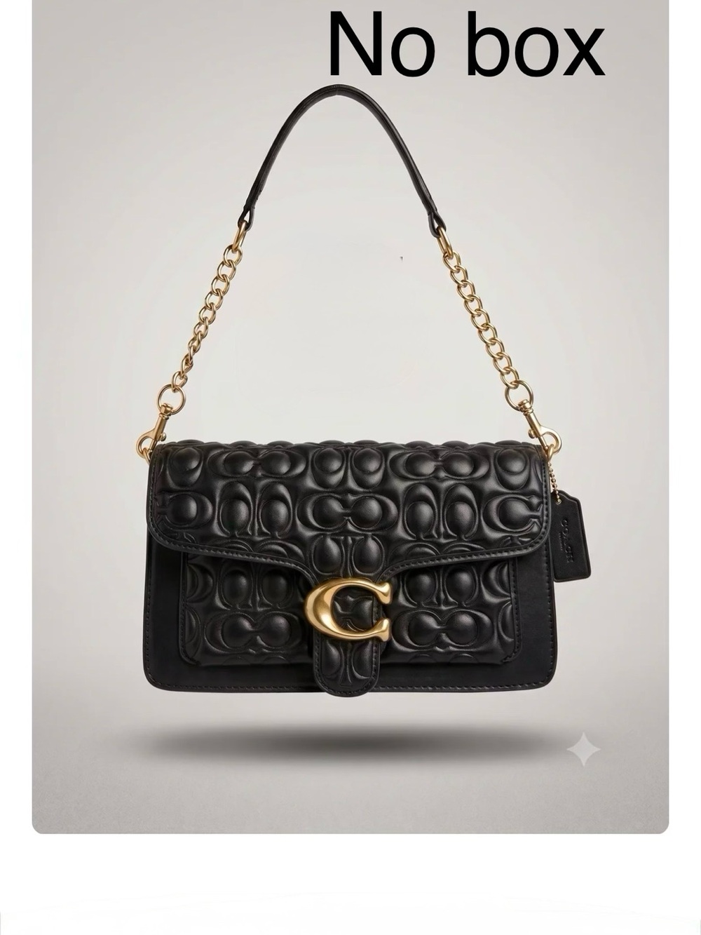 Coach Black Quilted Leather Shoulder Bag with Gold Hardware NEW